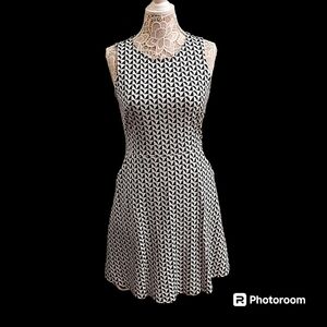 NEW YORK AND CO Geometric Print Pullover Sleeveless Fit and Flare Dress